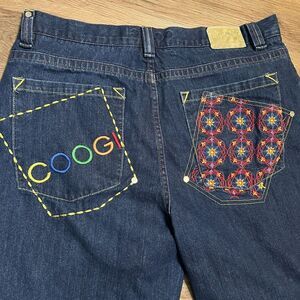 Coogi Jeans Men's 42x32 Blue Denim Hip Hop Baggy Skater Embroidered Y2K Vintage